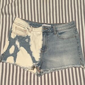 Cello Blue and Cream Jean Shorts